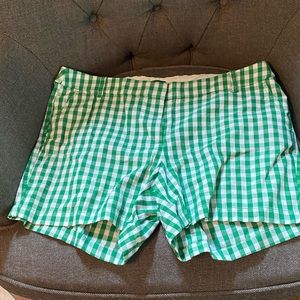 NWT Jcrew Kelly Green Gingham shorts size16